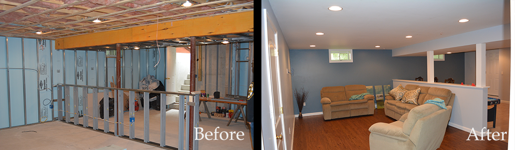 Complete Basement Remodel Before & After